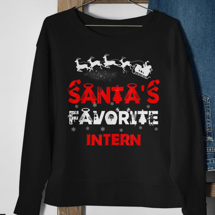 Santas Favorite Intern Funny Job Xmas Gifts Sweatshirt Gifts for Old Women