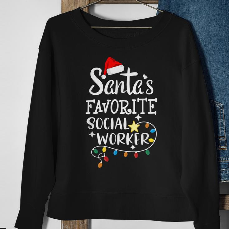 Santa's Favorite Social Worker Christmas School Social Work Sweatshirt Gifts for Old Women