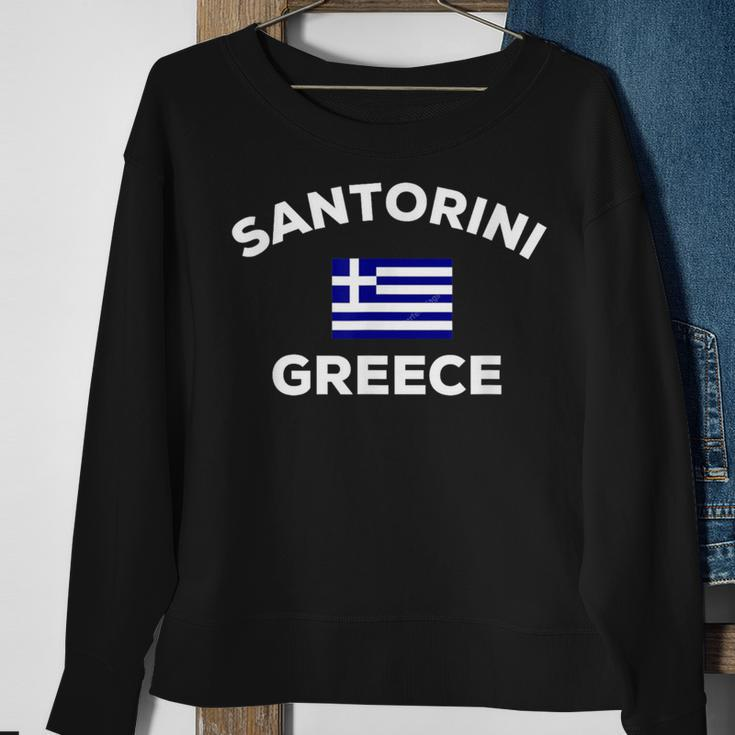 Santorini Greece Greek Flag Tourist Souvenir Sweatshirt Gifts for Old Women
