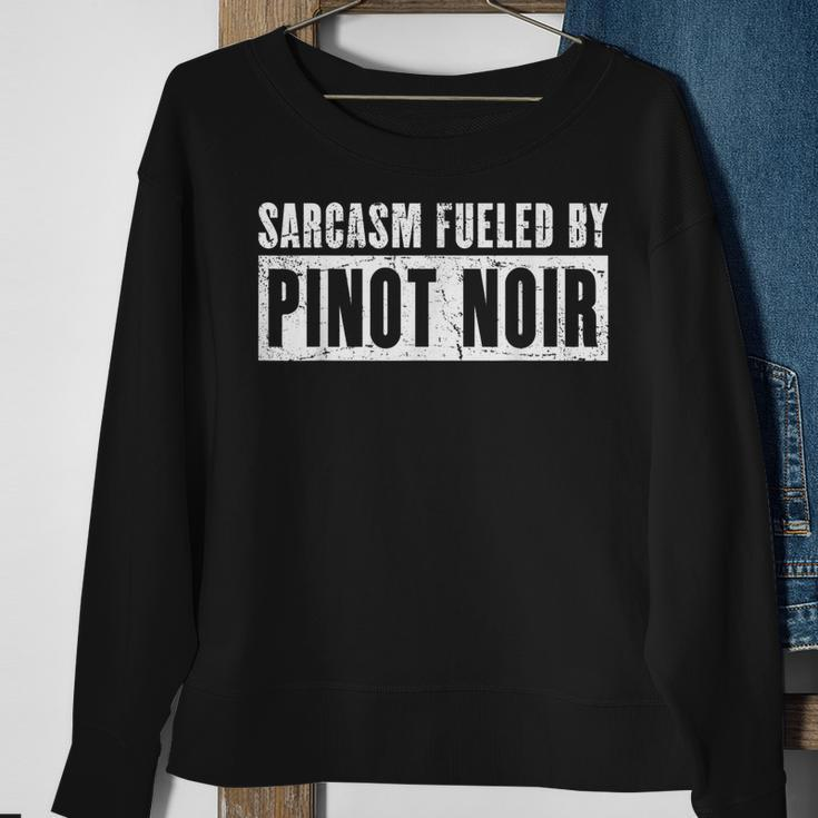 Sarcasm Fueled By Pinot Noir - Bartenders & Drinkers Humor Sweatshirt Gifts for Old Women