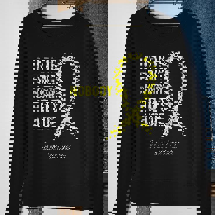 Sarcoma Cancer Awareness In This Family Nobody Fights Alone Sweatshirt Gifts for Old Women
