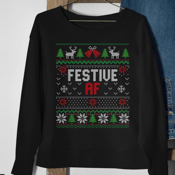 Sassy Tacky Ugly Christmas Festive Af Sweater Sweatshirt Gifts for Old Women