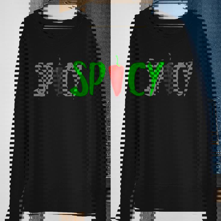 Sauce Lovers Hot Chilli Pepper Sweatshirt Gifts for Old Women