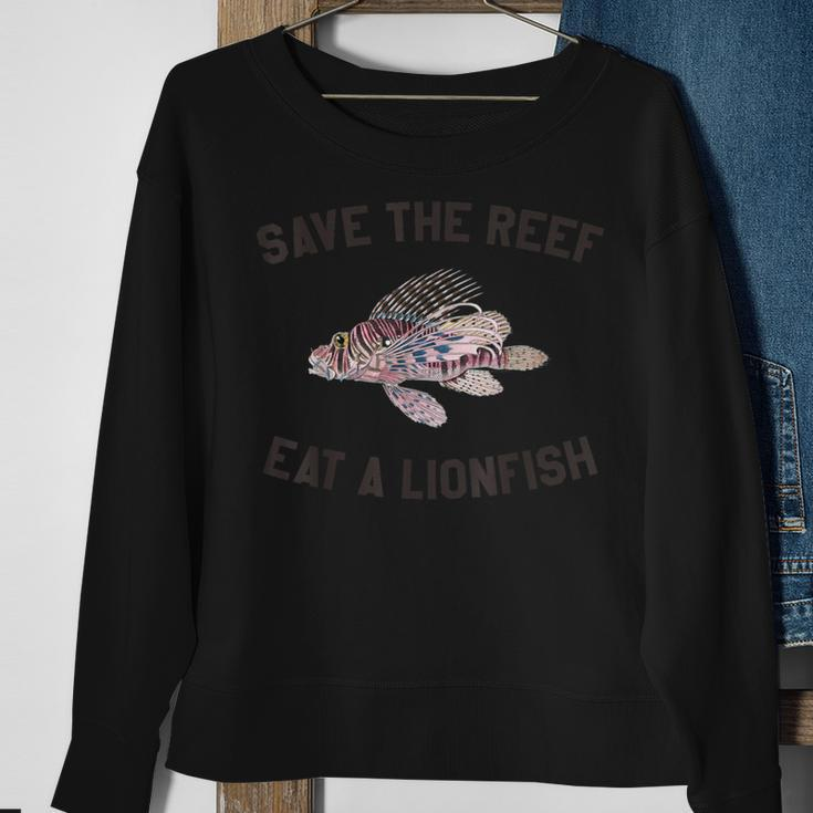 Save The Reef Eat A LionfishDiving Sweatshirt Gifts for Old Women