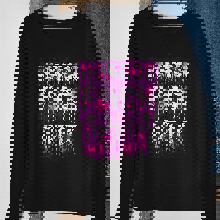 Scary Horror Movie Flick Chick Scary Sweatshirt Gifts for Old Women