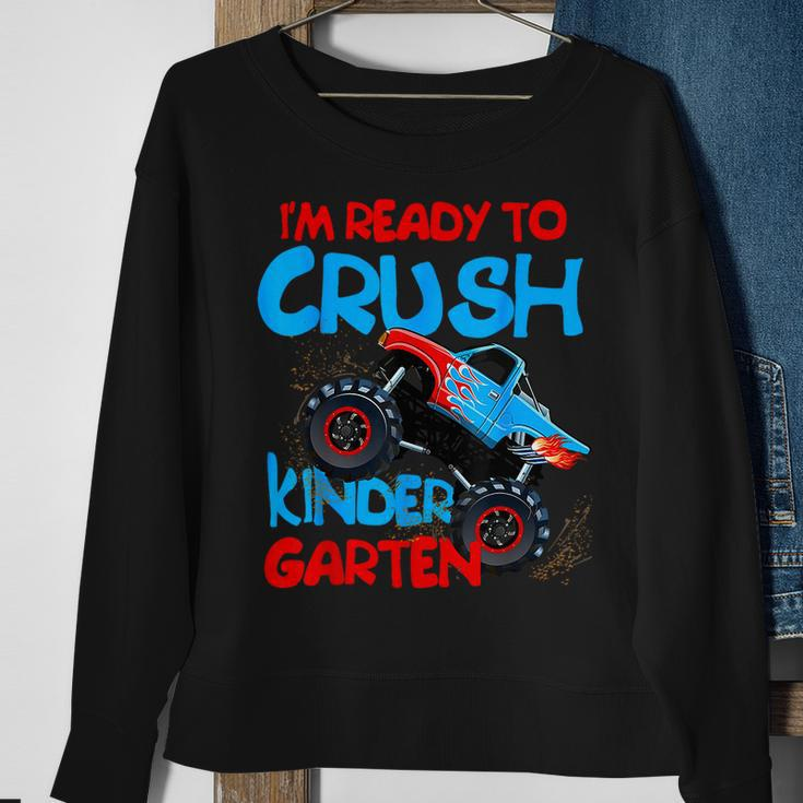 Back To School Boys First Day Of Kindergarten Monster Truck Sweatshirt Gifts for Old Women