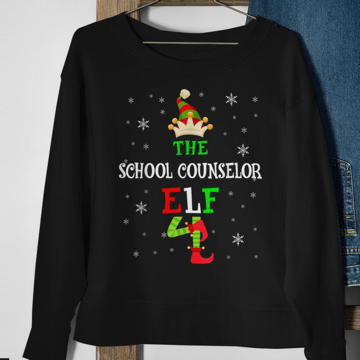 The School Counselor Elf Christmas Elf Matching Family Group Sweatshirt Gifts for Old Women