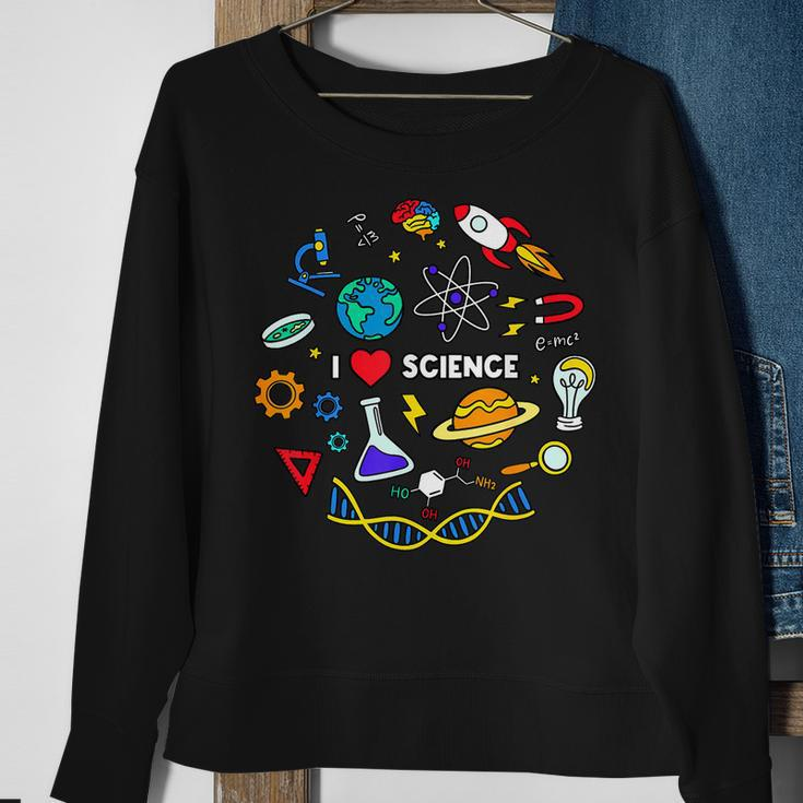 Science Lover Chemistry Biology Physics Love Science Sweatshirt Gifts for Old Women