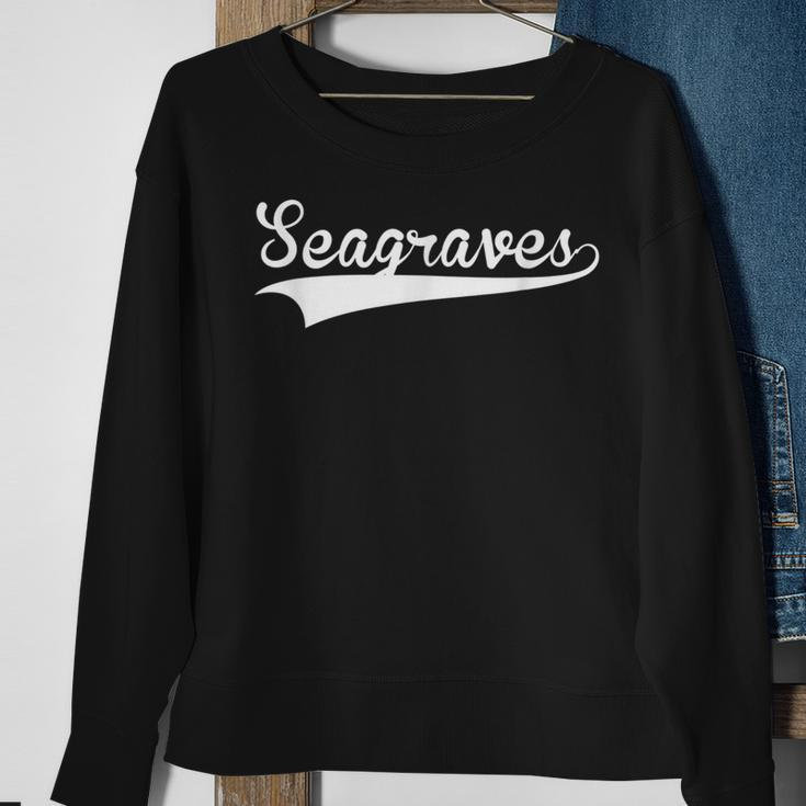 Seagraves Baseball Vintage Retro Font Sweatshirt Gifts for Old Women