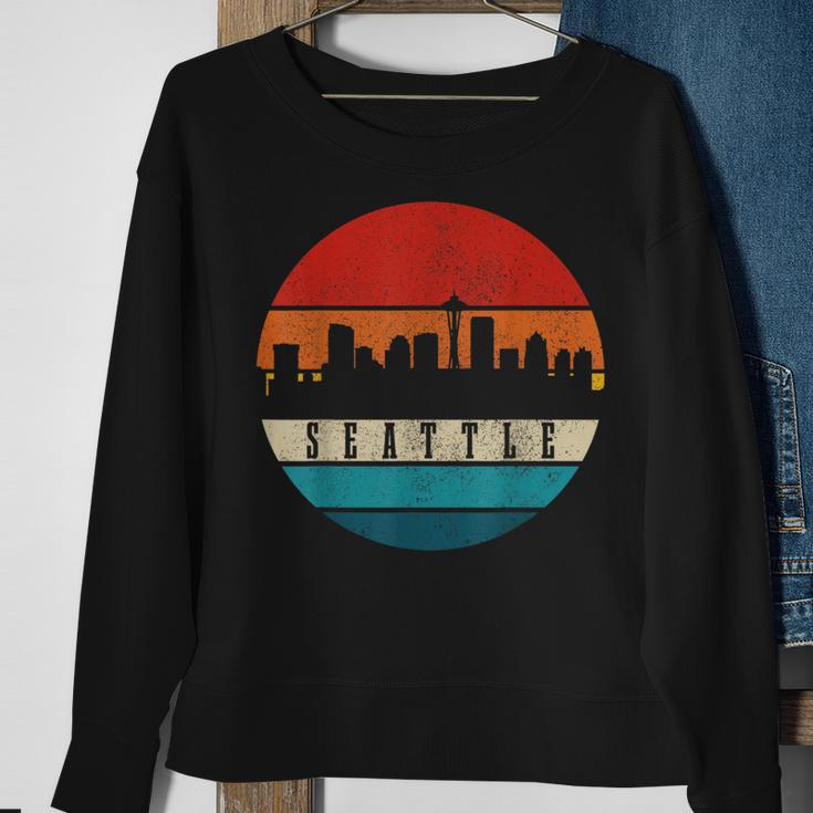 Seattle Washington Skyline Pride Vintage Seattle Sweatshirt Gifts for Old Women