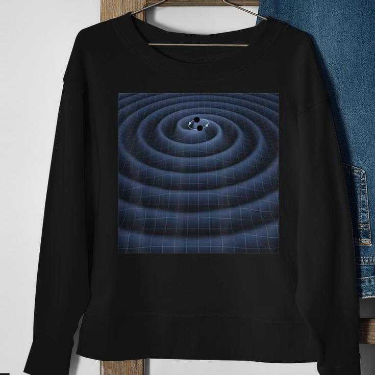 Sheldon Nerdy Two Black Holes Collide Space Science Sweatshirt Gifts for Old Women
