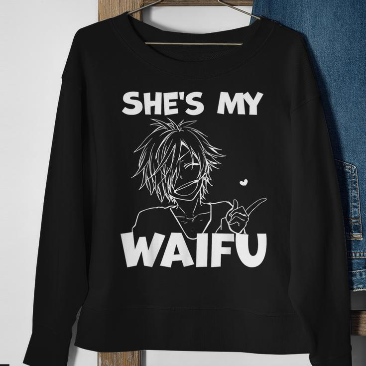 She's My Waifu Anime Matching Couple Boyfriend Sweatshirt Gifts for Old Women