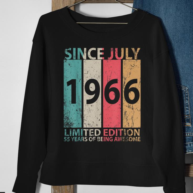 Since July 1966 Ltd Edition Happy 55 Years Of Being Awesome Sweatshirt Gifts for Old Women