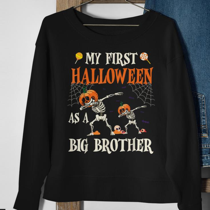 Skeleton Dabbin Together My First Halloween As A Big Brother Sweatshirt Gifts for Old Women