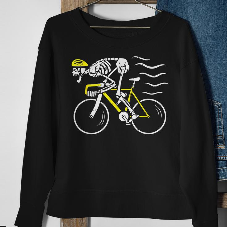 Skeleton Riding Bicycle Halloween Costume Cycling Biking Sweatshirt Gifts for Old Women