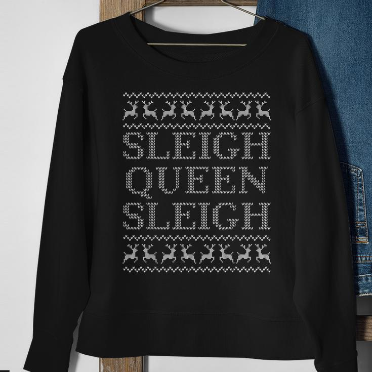 Sleigh Queen Holiday Party Ugly Christmas Sweater Sweatshirt Gifts for Old Women