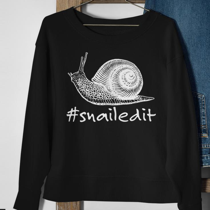 Snailed It Pet Snail Malacologist Sweatshirt Gifts for Old Women