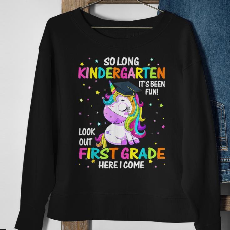 So Long Kindergarten 1St Grade Come Unicorn Graduation Girls Sweatshirt Gifts for Old Women