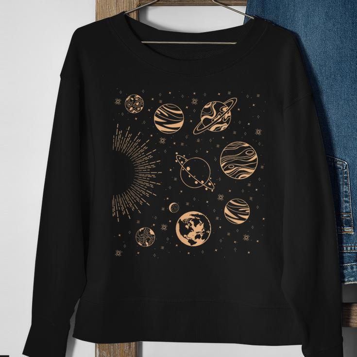 Solar System Planets Space Science Galaxy Astrology Universe Sweatshirt Gifts for Old Women