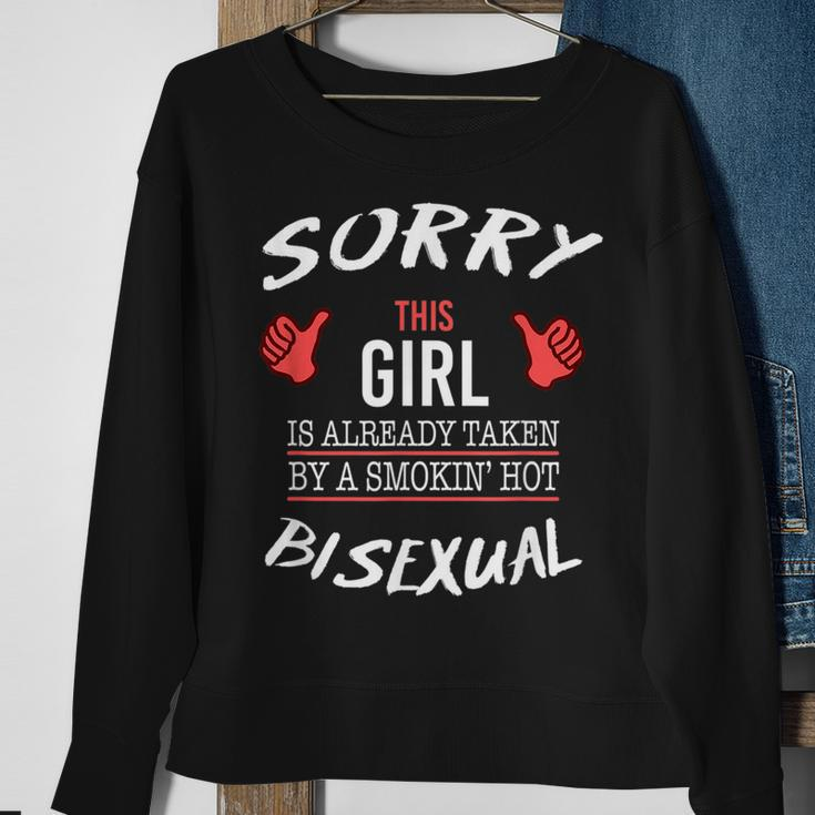 Sorry This Girl Is Taken By Hot Bisexual FunnyLgbt LGBT Funny Gifts Sweatshirt Gifts for Old Women