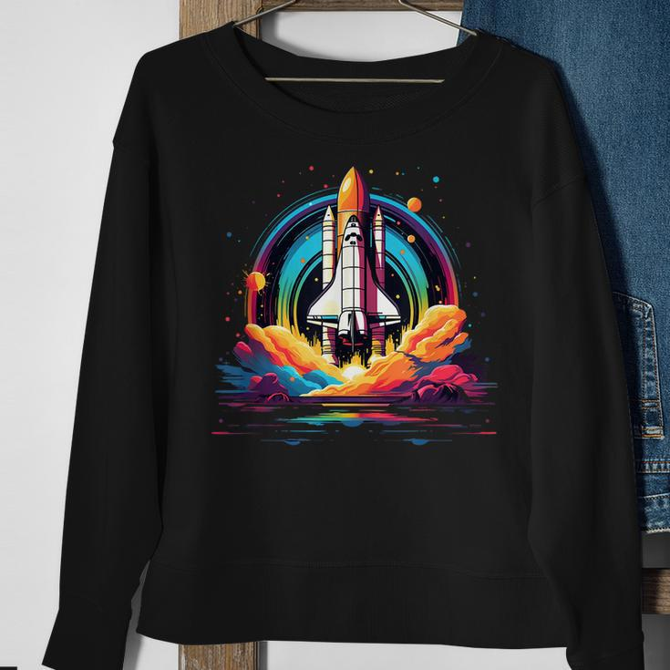 Space Shuttle Science Astronomy Sweatshirt Gifts for Old Women