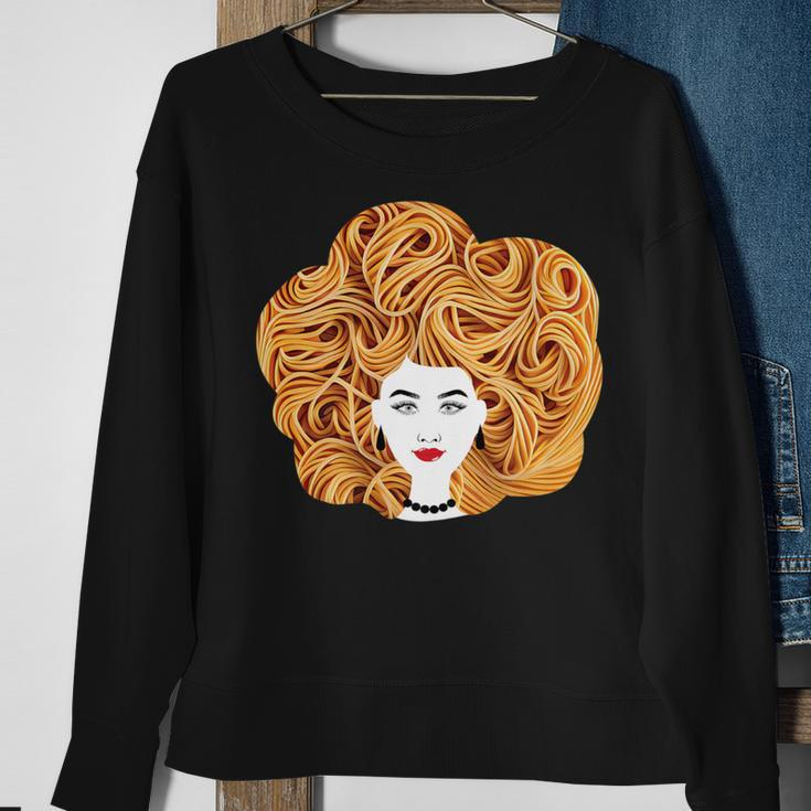 Spaghetti Pasta Natural Hair Sweatshirt Gifts for Old Women