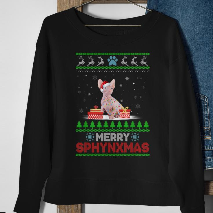 Sphynx Cat Lover Christmas Ugly Xmas Sweater Sphynx Sweatshirt Gifts for Old Women