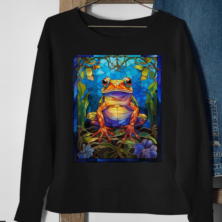 Stained Glass Style African Bullfrog Sweatshirt Gifts for Old Women