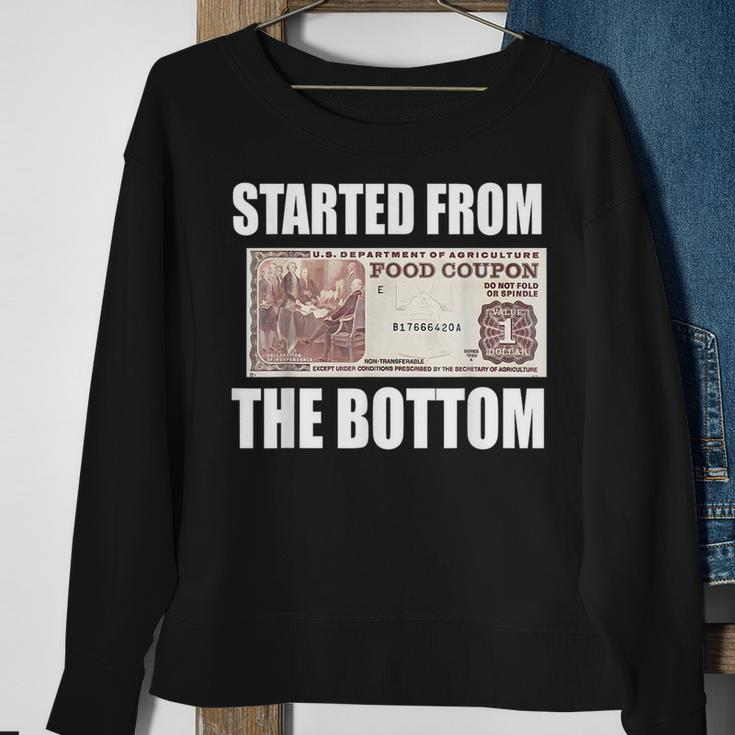 Started From Bottom Food Stamp Coupon Meme Sweatshirt Gifts for Old Women