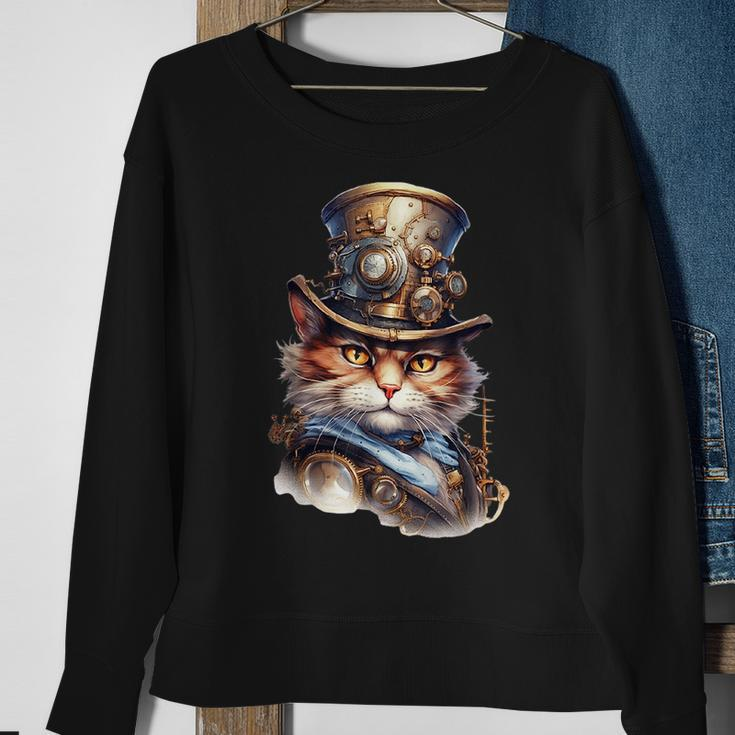 Steampunk The Commander Cat Victorian Sweatshirt Gifts for Old Women