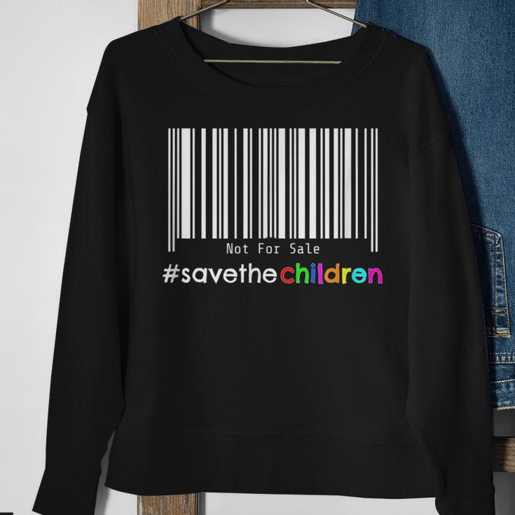 Stop Human Trafficking Bar Code Children Are Not For Sale Sweatshirt Gifts for Old Women