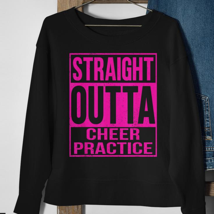 Straight Outta Cheer Practice Cheerleader Cheer Pink Sweatshirt Gifts for Old Women