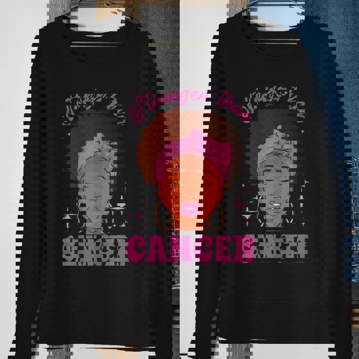 Stronger Than Breast Cancer Pink Ribbon Breast Cancer Sweatshirt Gifts for Old Women