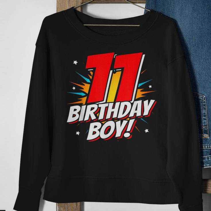 Superhero Birthday Boy Party 11 Year Old 11Th Birthday Sweatshirt Gifts for Old Women