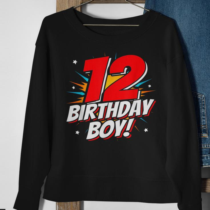Superhero Birthday Boy Party 12 Year Old 12Th Birthday Sweatshirt Gifts for Old Women