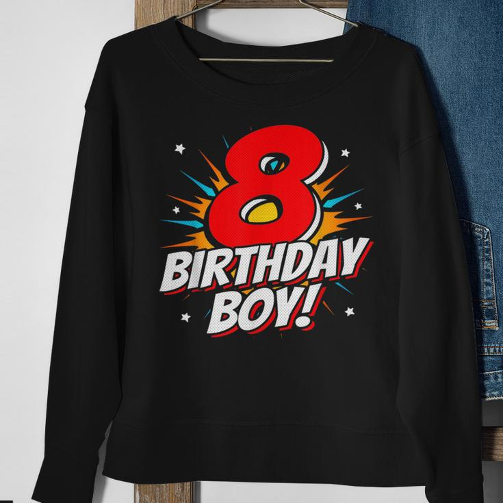Superhero Birthday Boy Party 8 Year Old 8Th Birthday Sweatshirt Gifts for Old Women