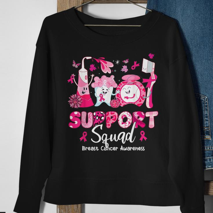 Support Squad Tooth Dental Breast Cancer Awareness Dentist Sweatshirt Gifts for Old Women