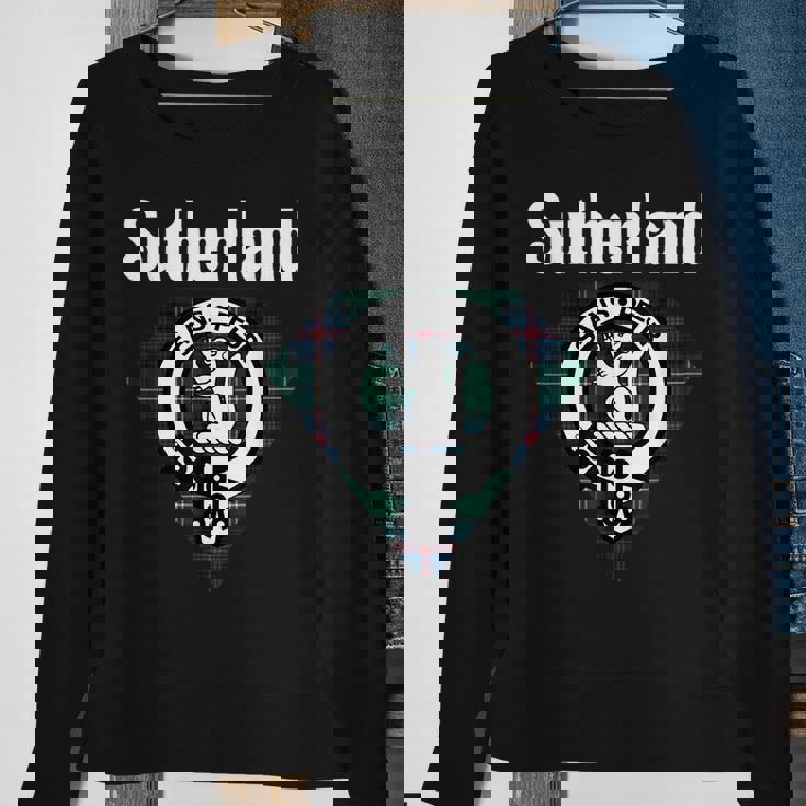Sutherland Clan Scottish Name Coat Of Arms Tartan Sweatshirt Gifts for Old Women