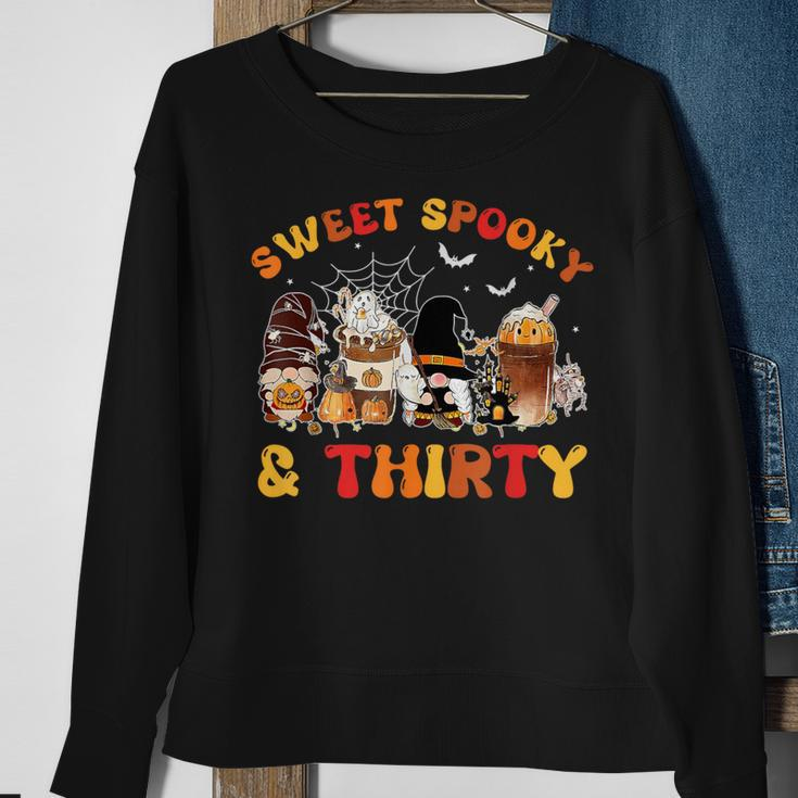 Sweet Spooky Thirty 30Th Birthday Pumpkin Spice Latte Sweatshirt Gifts for Old Women