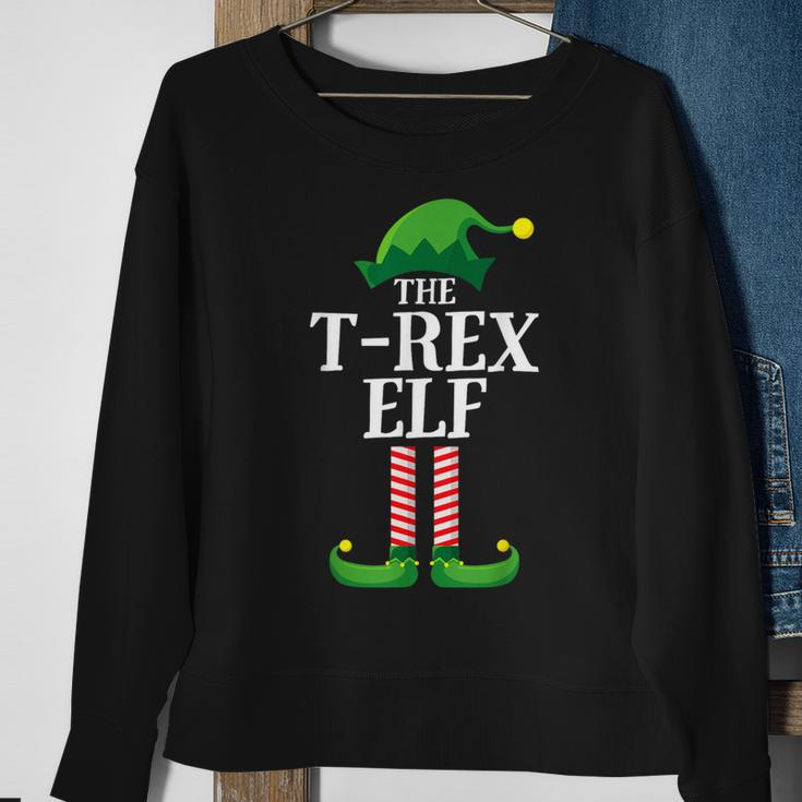 T Rex Elf Matching Family Group Christmas Party Sweatshirt Gifts for Old Women