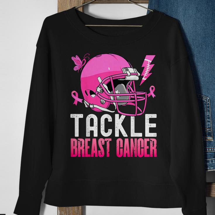 Tackle Breast Cancer Awareness Fighting American Football Sweatshirt Gifts for Old Women