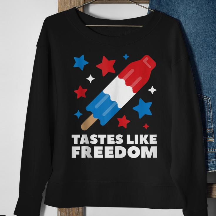 Tastes Like Freedom Icecream Ice Pop 4Th Of July Sweatshirt Gifts for Old Women