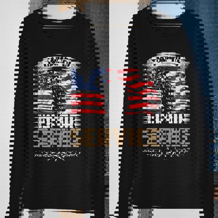 Thank You For Your Service American Flag Veteran Day Sweatshirt Gifts for Old Women