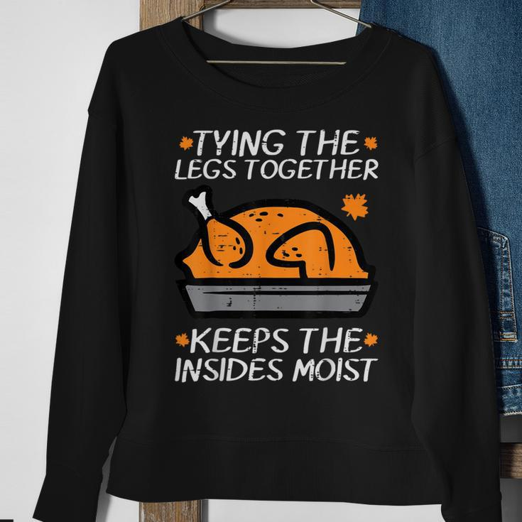 Thanksgiving Turkey Tying Legs Together Fall Women Sweatshirt Gifts for Old Women