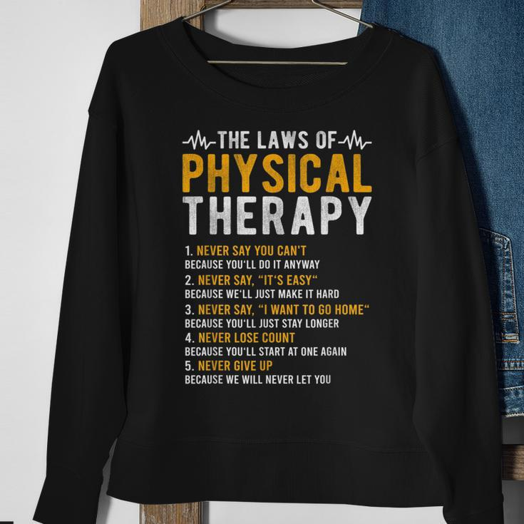 The Laws Of Physical Therapy – Physical Therapist Sweatshirt Gifts for Old Women