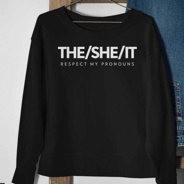 TheSheIt Respect My Pronouns Funny Sweatshirt Gifts for Old Women
