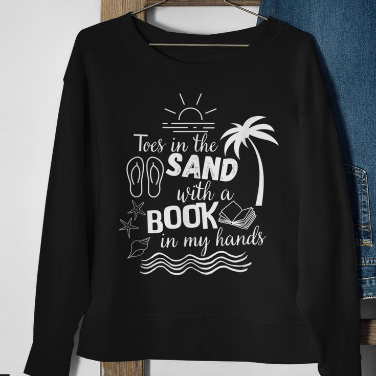 Toes In The Sand With A Book In My Hands Read Book Beach Sweatshirt Gifts for Old Women
