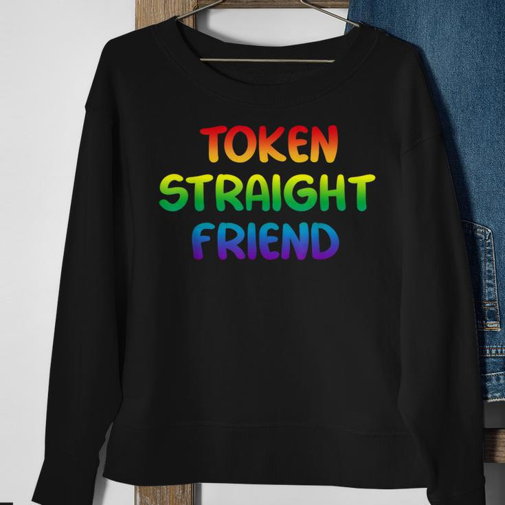 Token Straight Friend Rainbow Colors Lgbt Men Women Sweatshirt Gifts for Old Women
