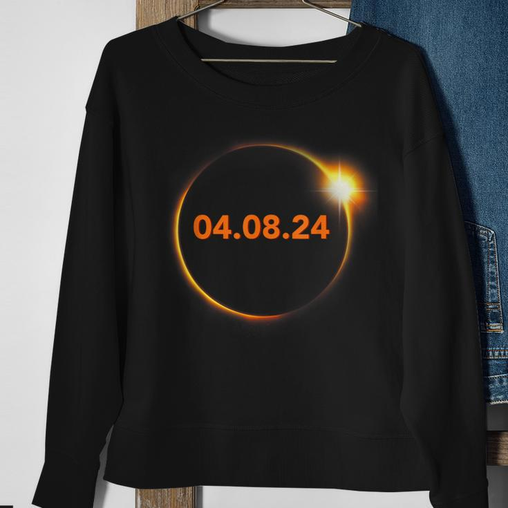 Total Solar Eclipse 04082024 Totality Sweatshirt Gifts for Old Women