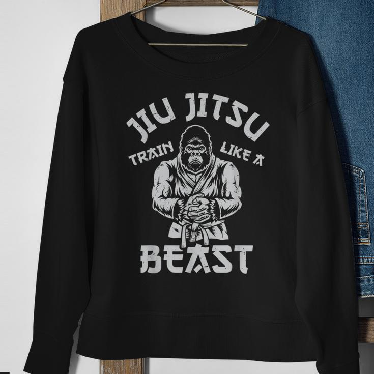 Train Like A Beast Brazilian Bjj Jiu Jitsu Jew Jitsu Sweatshirt Gifts for Old Women